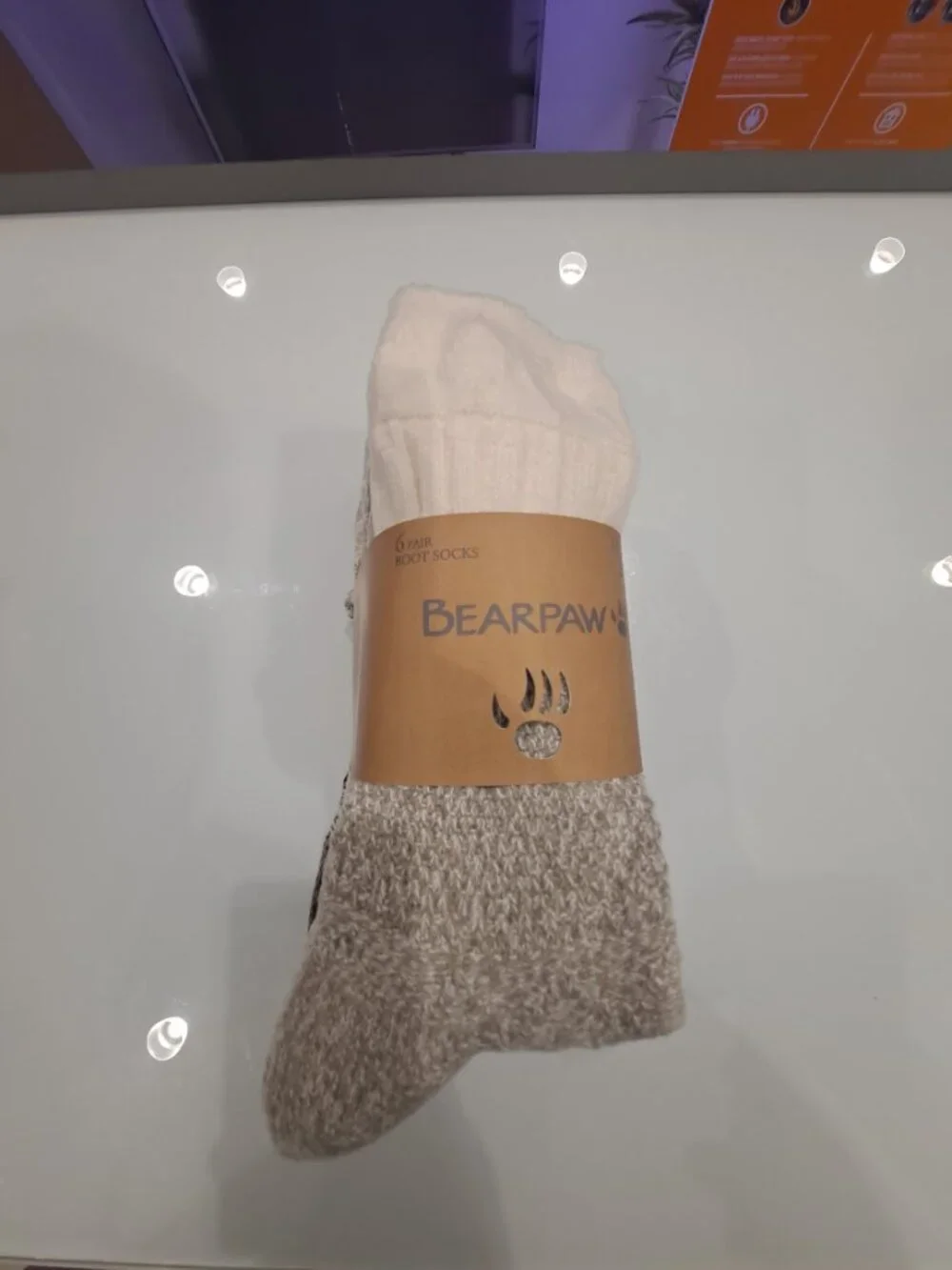 BearPaw Women's 6-Pair Boot Socks Ivory, Fits Shoe Size: 4-10, NWT